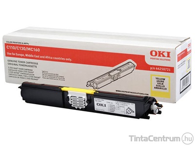 OKI C110/C130 sárga [2500 oldal] eredeti toner