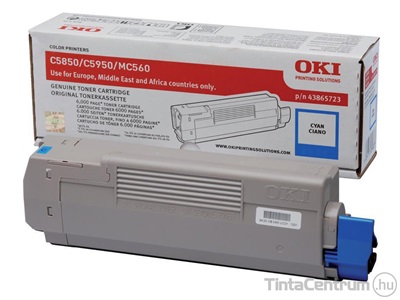 OKI C5850/C5890/MC560 ciánkék [6000 oldal] eredeti toner