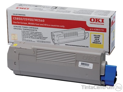 OKI C5850/C5890/MC560 sárga [6000 oldal] eredeti toner