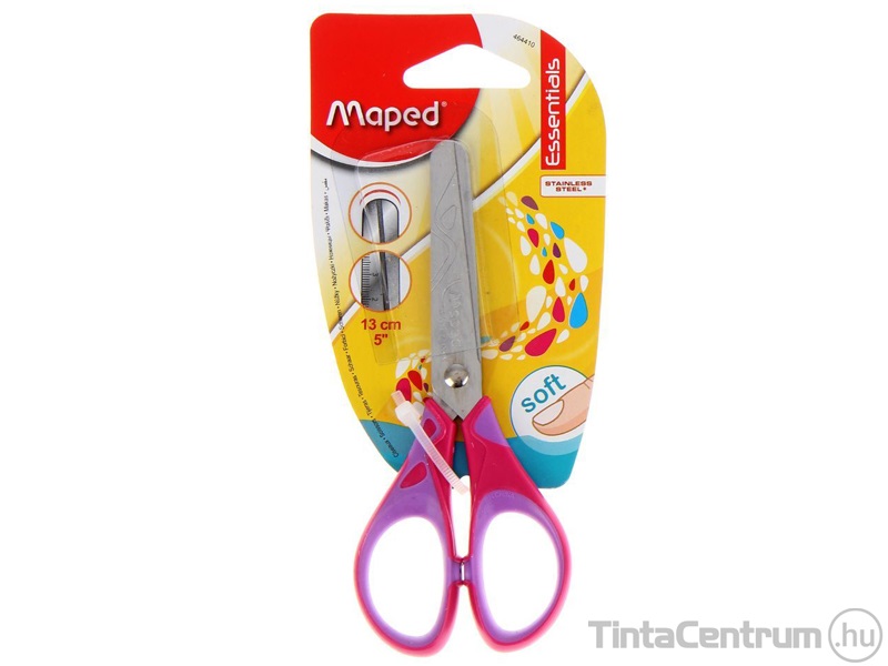 Olló, 13cm, iskolai, MAPED "Essentials Soft", vegyes színek