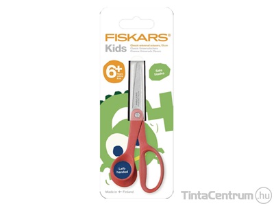 Olló, 13cm, iskolai, balkezes, FISKARS "First", piros