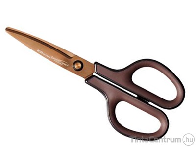 Olló, 17,5cm, általános, PLUS "Fitcut Curve Premium", bronz