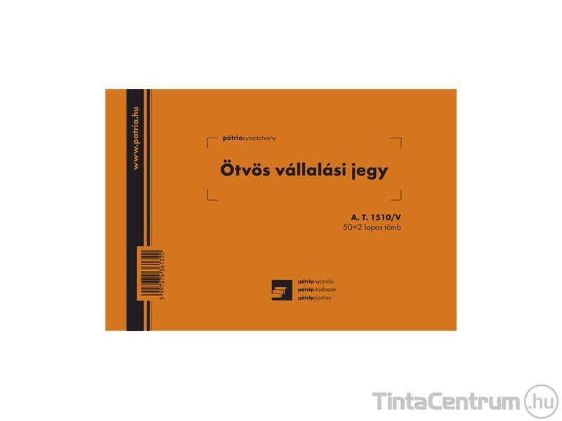 Ötvös vállalási jegy, 203x140mm, fekvő, 50x2lap, A.T.1510/V