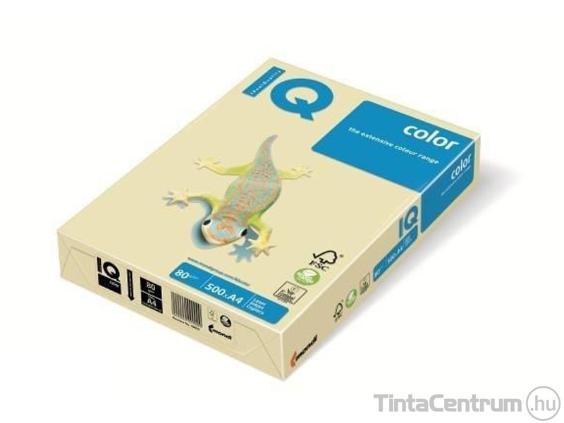 Másolópapír, színes, A4, 80g, IQ "Color", pasztell vanília (BE66) 500lap/csomag
