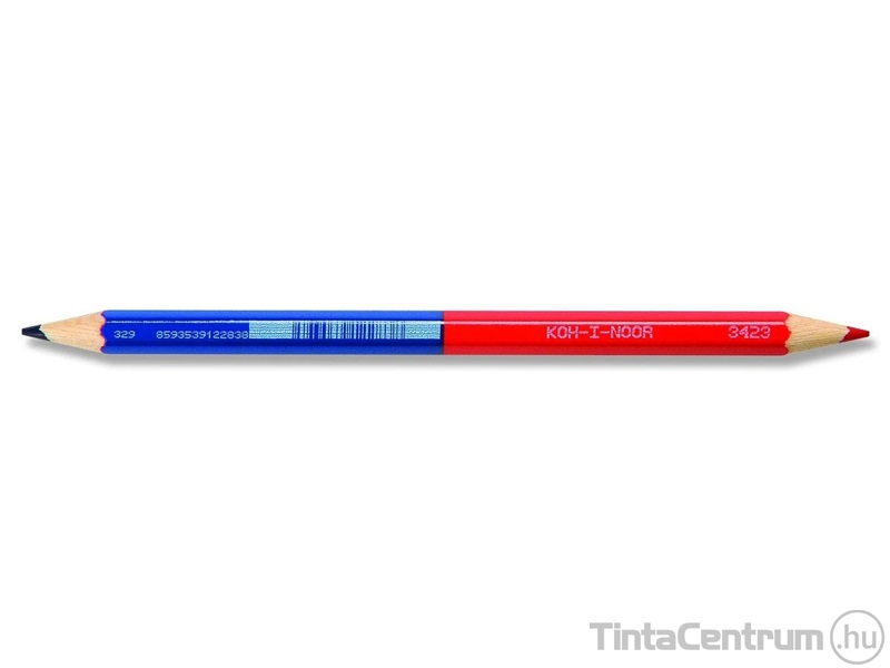 Postairón, hatszögletű, vastag, KOH-I-NOOR "3423", piros-kék 12db/csomag