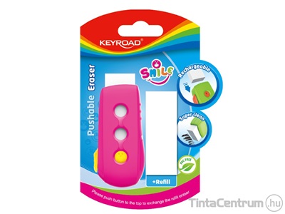 Radír, PVC mentes, KEYROAD "Smile Eraser", vegyes színek 2db/csomag