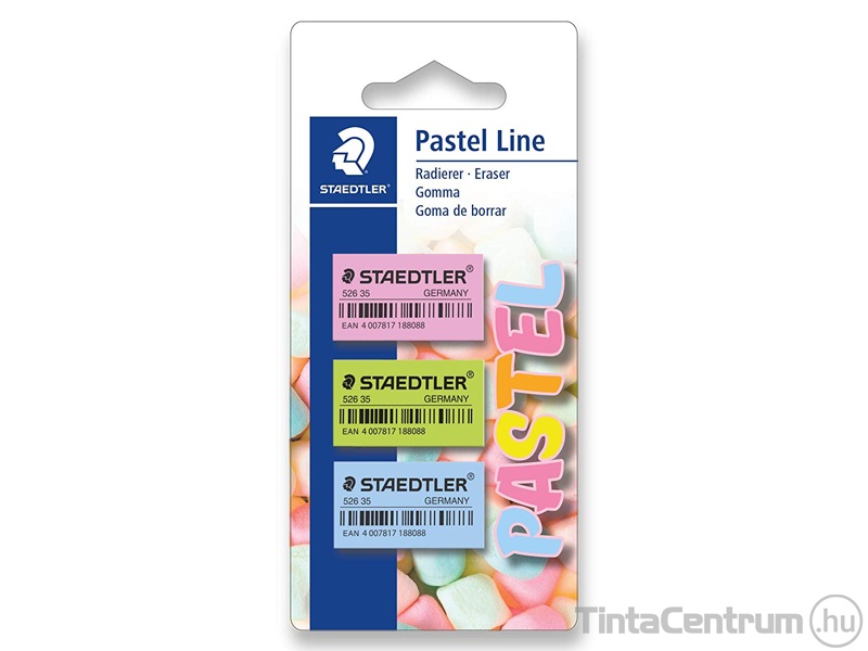 Radír, STAEDTLER "Pastel Line" 3db/csomag