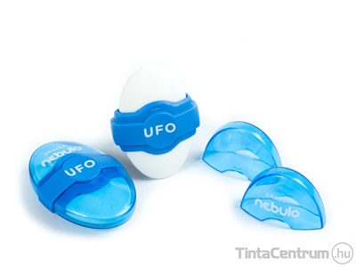 Radír, műanyag tokos, NEBULO "UFO", vegyes színek