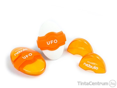 Radír, műanyag tokos, NEBULO "UFO", vegyes színek