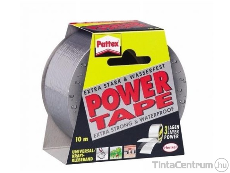 Ragasztószalag, 50mmx10m, HENKEL "Pattex Power Tape", ezüst