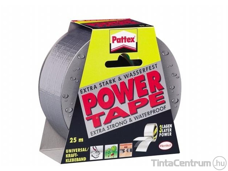 Ragasztószalag, 50mmx25m, HENKEL "Pattex Power Tape", ezüst