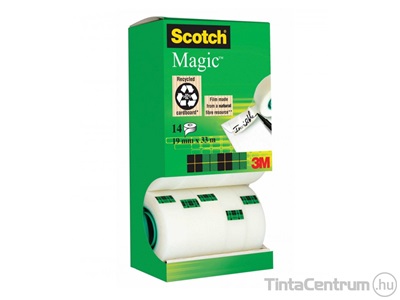 Ragasztószalag, írható, 19mmx33m, 3M SCOTCH "Magic tape 810", fehér 14db/csomag