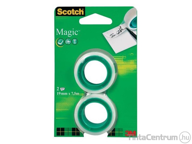 Ragasztószalag, írható, 19mmx7,5m, 3M SCOTCH "Magic Tape 810", fehér 2db/csomag