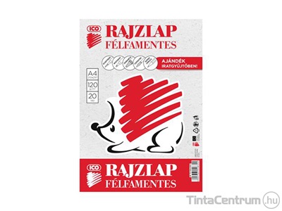 Rajzlap, félfamentes, A4, 120g, ICO "Süni" 20lap/csomag