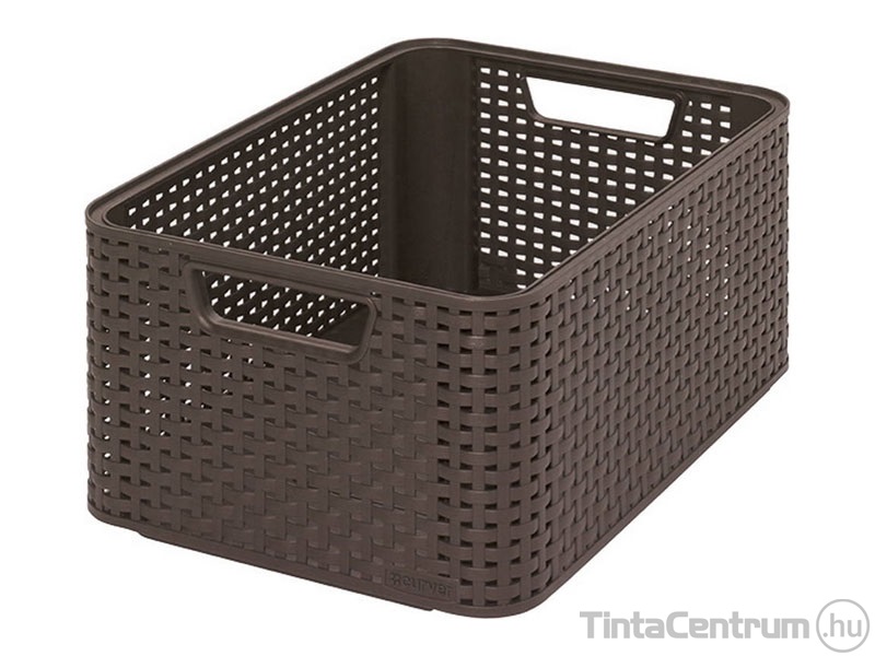 Rattan hatású kosár, 18l, CURVER, sötétbarna