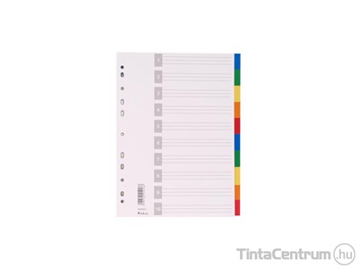 Regiszter, műanyag, A4, 10 részes, VICTORIA, színes