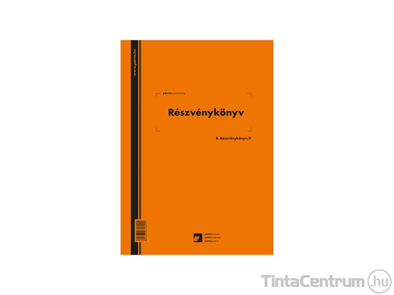 Részvénykönyv, A4, álló, B.RESZVENYKONYV/P