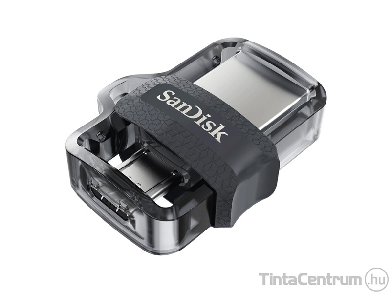 SANDISK pendrive, 128GB, USB 3.0 + micro USB, "Dual Drive", fekete