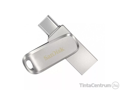 SANDISK pendrive, 128GB, USB 3.1 + USB-C, "Ultra Dual Drive Luxe", ezüst