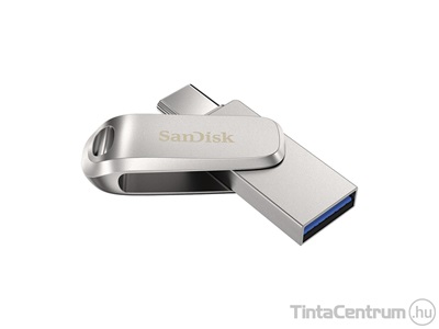 SANDISK pendrive, 64GB, USB 3.1 + USB-C, "Ultra Dual Drive Luxe", ezüst