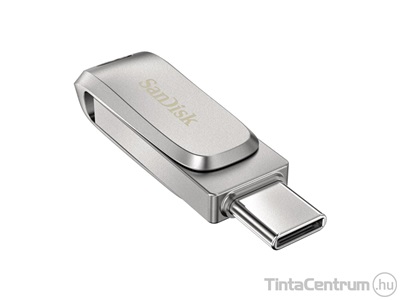 SANDISK pendrive, 64GB, USB 3.1 + USB-C, "Ultra Dual Drive Luxe", ezüst