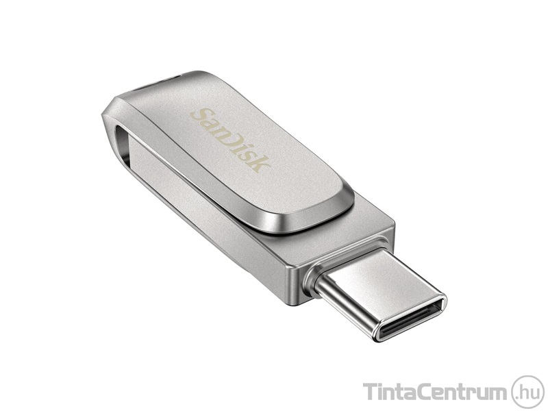 SANDISK pendrive, 64GB, USB 3.1 + USB-C, "Ultra Dual Drive Luxe", ezüst