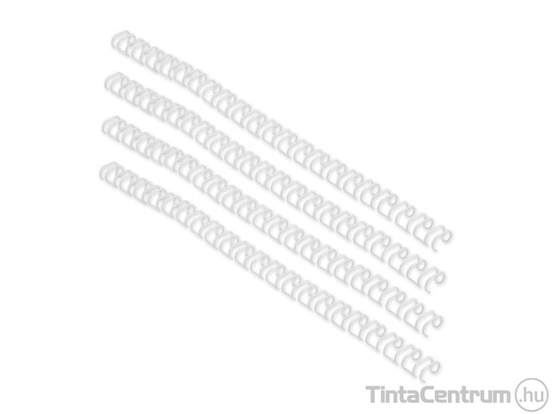 Spirál, fém, 3:1, 12,5mm, 115lap, GBC "WireBind", fehér 100db/csomag