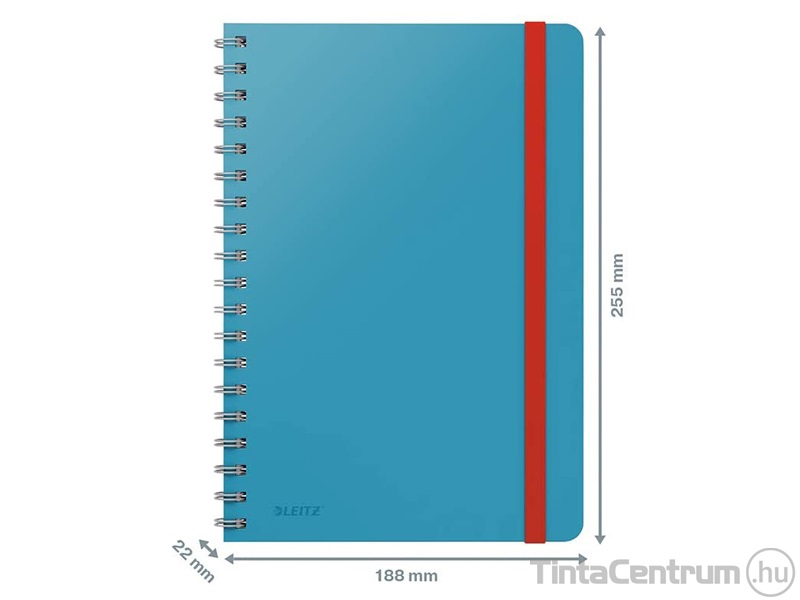 Spirálfüzet, B5, vonalas, 80lap, LEITZ "Cosy Soft Touch", nyugodtkék