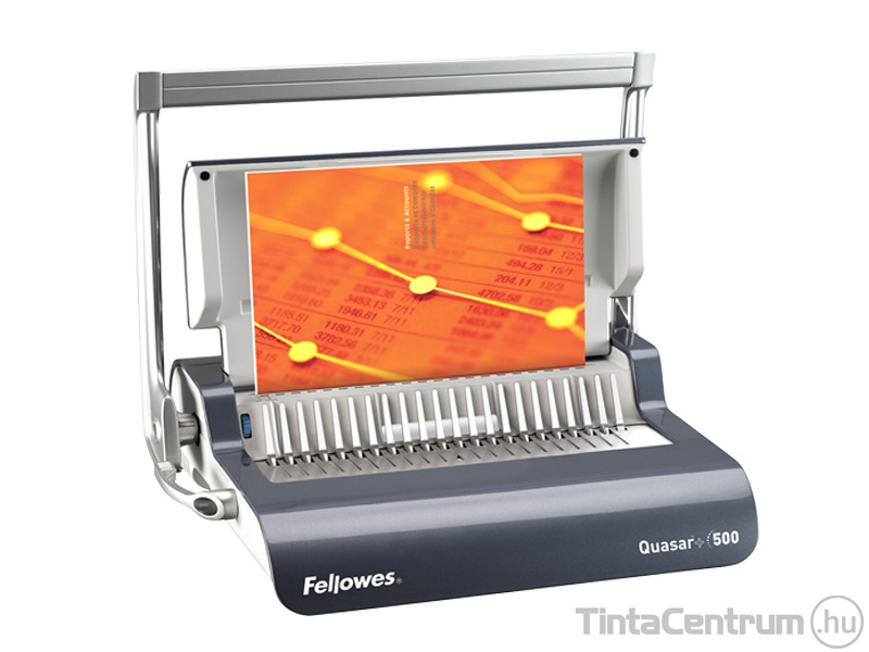 Spirálozógép, műanyag spirálkötéshez, manuális, 500lap, FELLOWES "Quasar+"