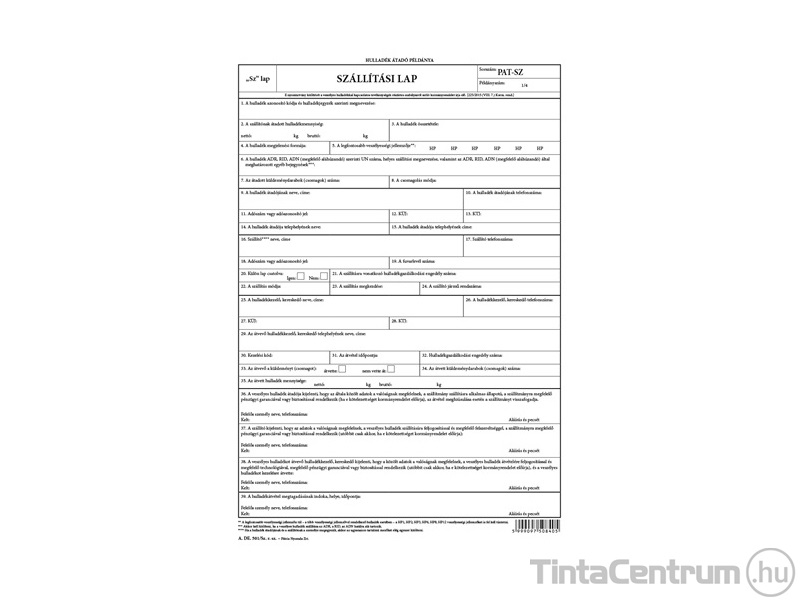 Szállítási lap, A4, 4lap, A.DE.501/SZ