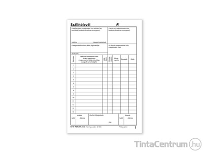 Szállítólevél, A5, álló, 25x4lap, B.10-70/A/V/S