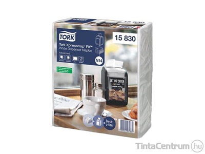Szalvéta, N14 rendszer adagolós, 2 rétegű, 21,3x16,5 cm, Advanced, TORK "Xpressnap Fit®", fehér, 720 db/csomag