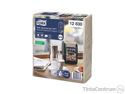 Szalvéta, N14 rendszer adagolós, 2 rétegű, 21,3x16,5 cm, Advanced, TORK "Xpressnap Fit®", natúr, 720 db/csomag