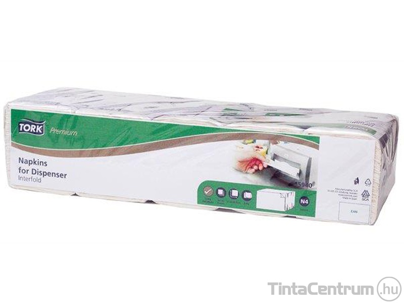 Szalvéta, adagolós, N4 rendszer, 2 rétegű, 213x330mm, TORK "Xpressnap Extra Soft", fehér 500db/csomag