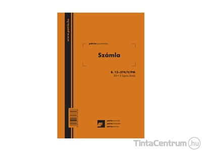 Számla*, A5, álló, 50x3lap, PD, B.13-374/V/PM