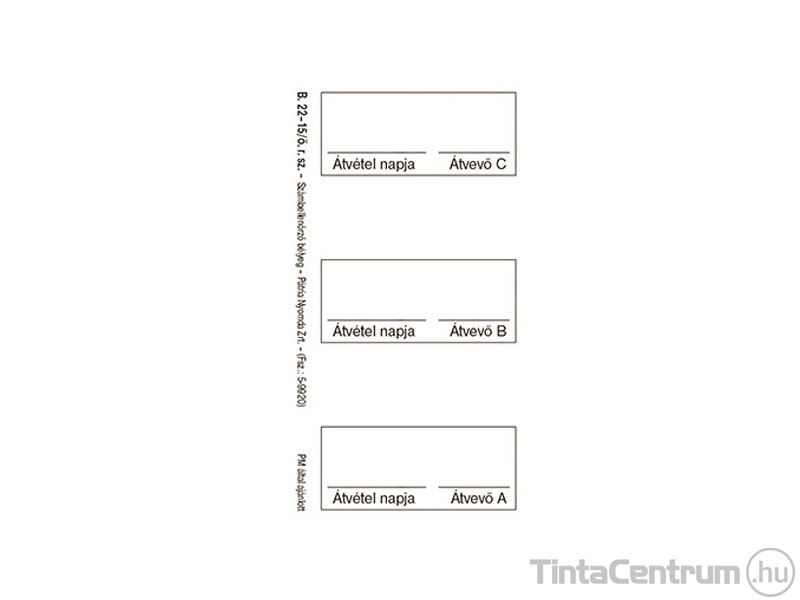 Számlaellenőrző bélyeg, 48x100mm, 50 lap, öntapadó, B.22-15/O