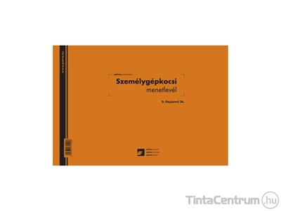 Személygépkocsi menetlevél, A4, fekvő, 100lap, D.GEPJ.36