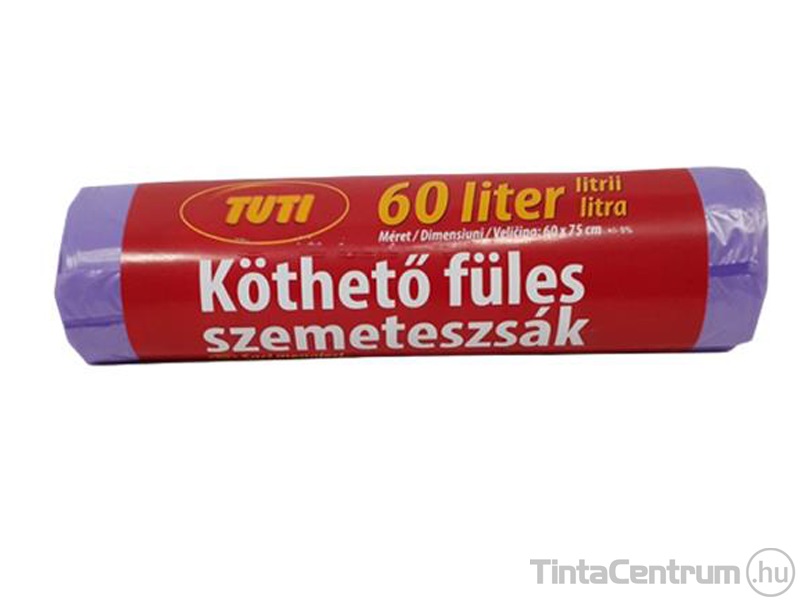 Szemeteszsák, köthető füles, 60l, TUTI 16db/tekercs