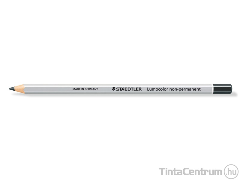 Színes ceruza, hatszögletű, mindenre író, lemosható (omnichrom), STAEDTLER "Lumocolor", fekete