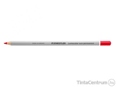 Színes ceruza, hatszögletű, mindenre író, lemosható (omnichrom), STAEDTLER "Lumocolor", piros