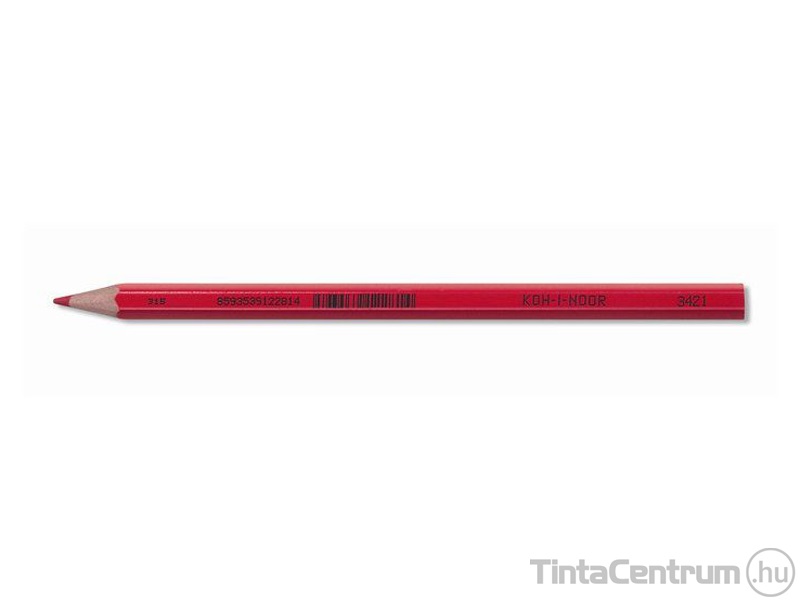 Színes ceruza, hatszögletű, vastag, KOH-I-NOOR "3421", piros 12db/doboz