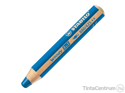 Színes ceruza, vastag, STABILO "Woody 3 in 1", kék