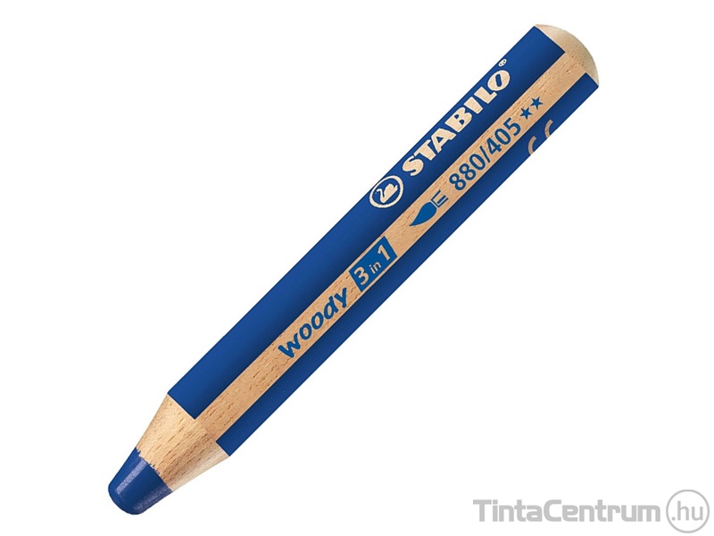 Színes ceruza, vastag, STABILO "Woody 3 in 1", ultramarin