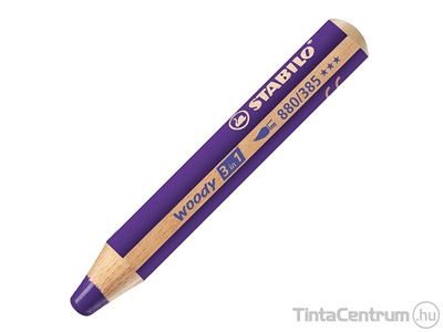 Színes ceruza, vastag, STABILO "Woody 3 in 1", viola