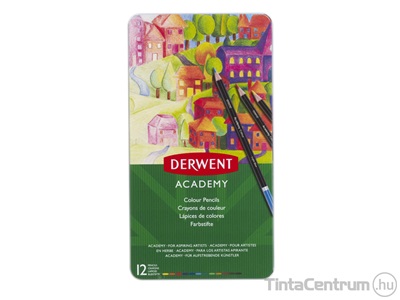 Színes ceruza készlet, DERWENT "Academy", 12 különböző szín