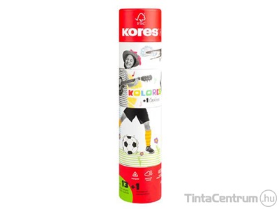 Színes ceruza készlet, háromszögletű, 1 grafittal, 1 hegyezővel, KORES "KOLORES Twist & Turn", 12 különböző szín