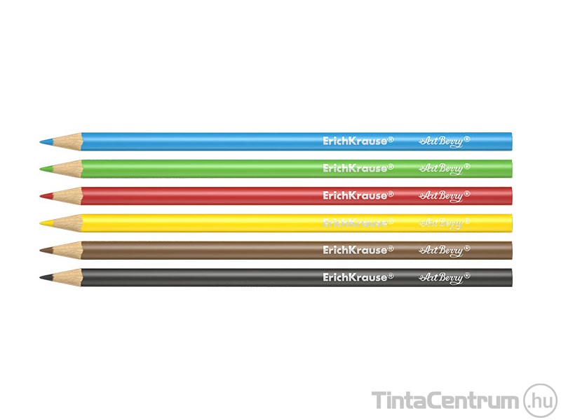 Színes ceruza készlet, háromszögletű, ERICHKRAUSE, 6 különböző szín