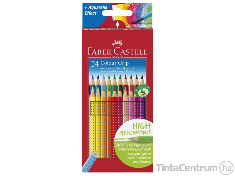 Színes ceruza készlet, háromszögletű, FABER-CASTELL "Grip 2001", 24 különböző szín