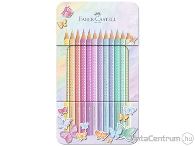 Színes ceruza készlet, háromszögletű, FABER-CASTELL "Sparkle", 12 különböző pasztell szín