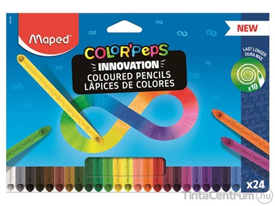 Színes ceruza készlet, háromszögletű, MAPED "Color`Peps INFINITY", 24 különböző szín